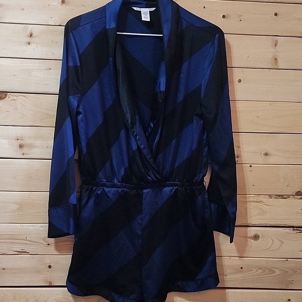 Victoria Satin Wrap Romper Size Small